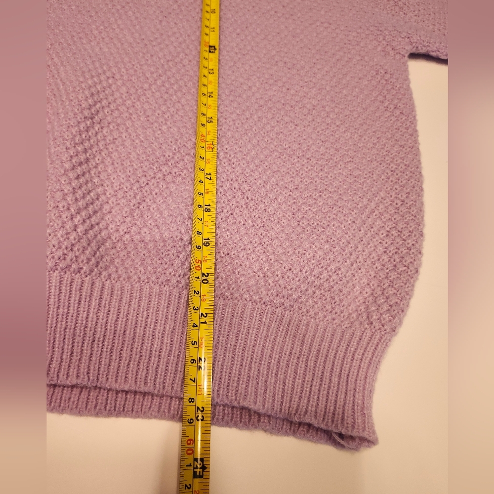 Lavender Textured Knit Sweater | Cozy Spring Pastel | XXL | Relaxed Fit - Picture 6 of 8